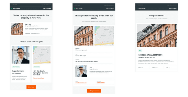 free real estate email templates BEE visit schedule sold