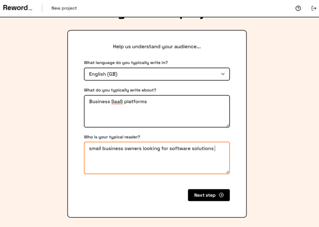 generación de contenidos de Reword con IA