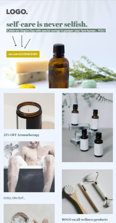 free Mailchimp email template for product promotions