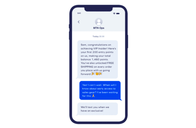 mensaje sms vip para clientes fieles