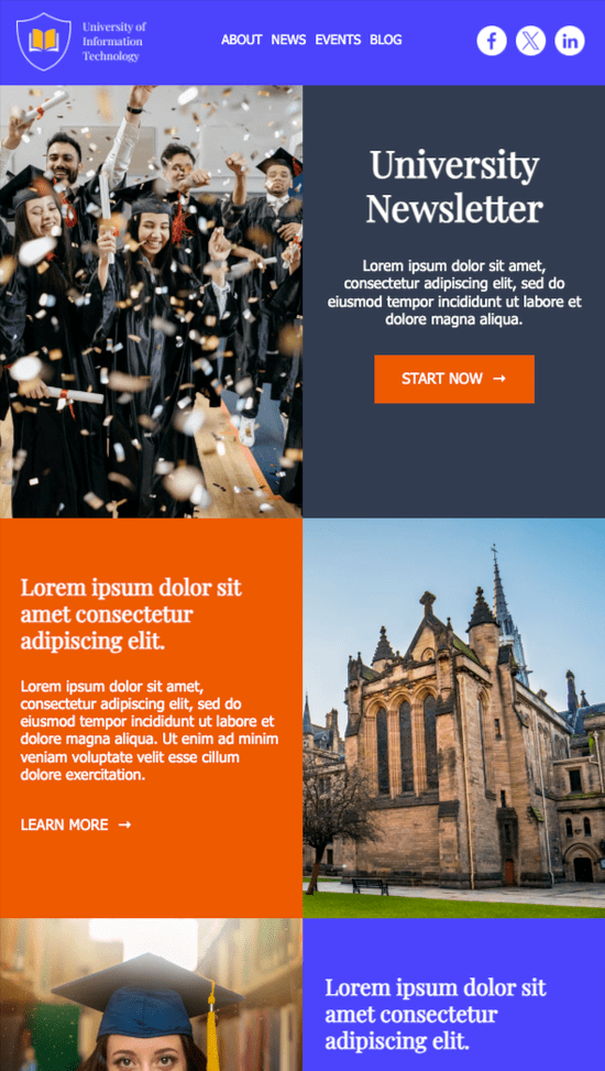multiple story email template for newsletters