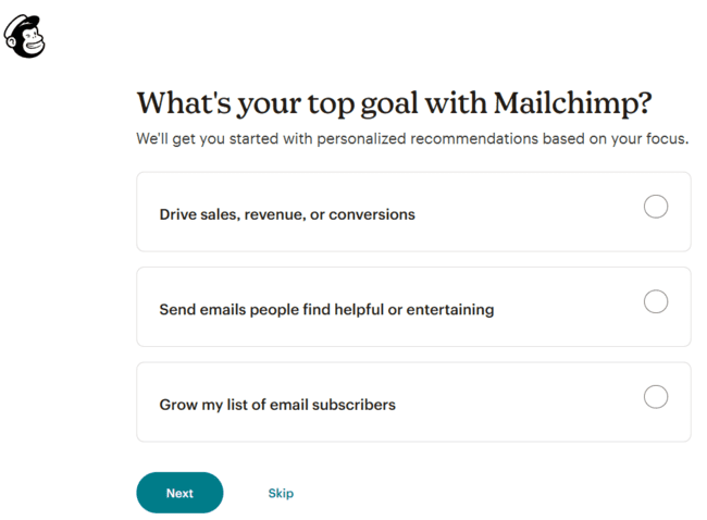 personalización de la cuenta de Mailchimp