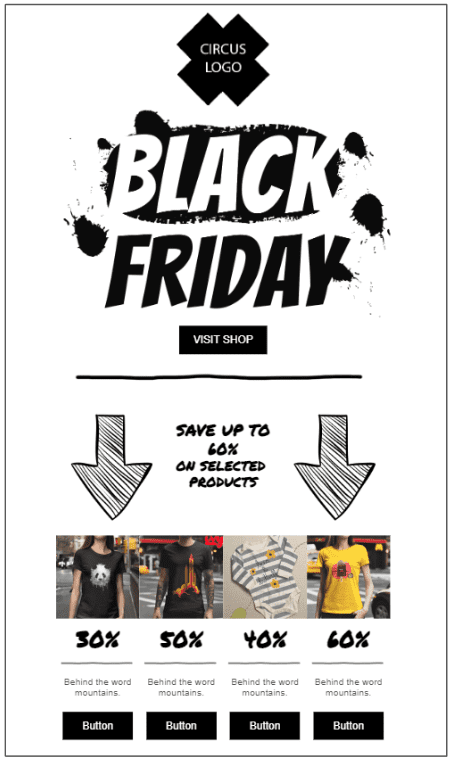 Mailchimp email template for black friday
