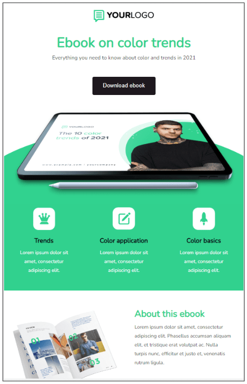 free Mailchimp template for product recommendations in BEE