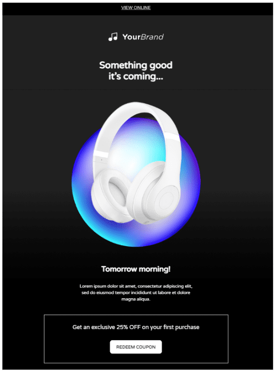 ecommerce Mailchimp template for product recommendations in BEE