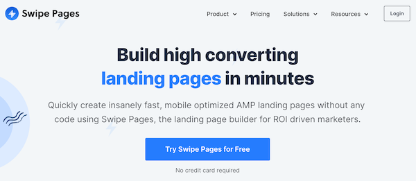 Swipe Pages lead generation landing page tool