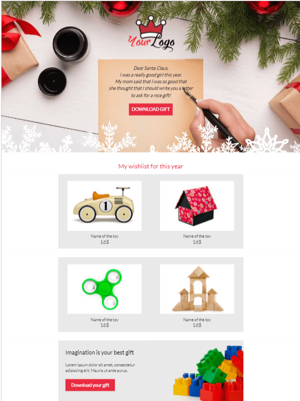 tasteful Christmas template in Outlook