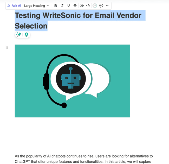 testing WriteSonic features