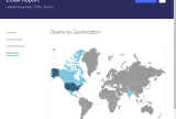 Screenshot of Benchmark Email Opens by Geolocation Report