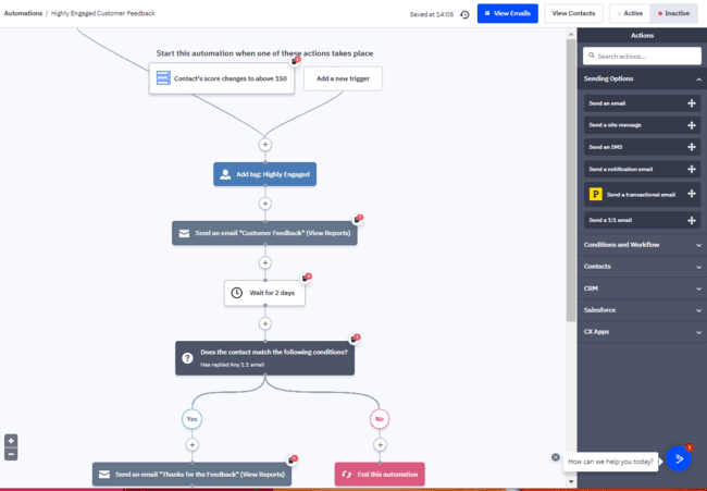 using a lead score as a trigger in an ActiveCampaign sales automation